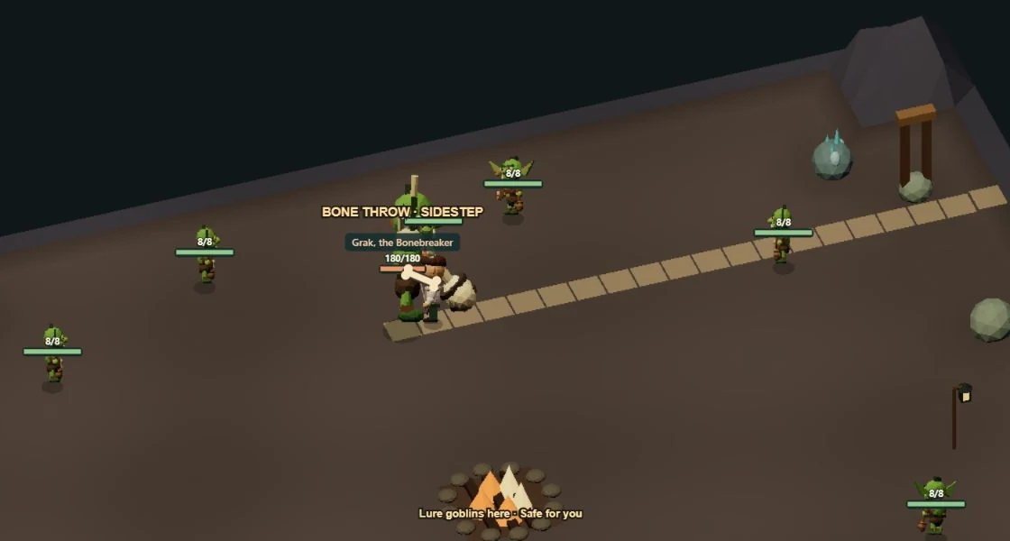 An encounter with Grak and goblins in Echo Mine